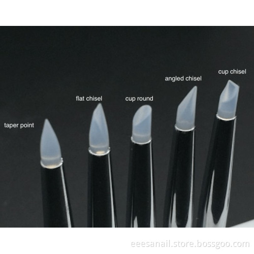 Eeesa 5Pcs Nail Art Silicone Tools Sculpture Pen for Carving Craft Polish Nail Gel Art Manicure Tool